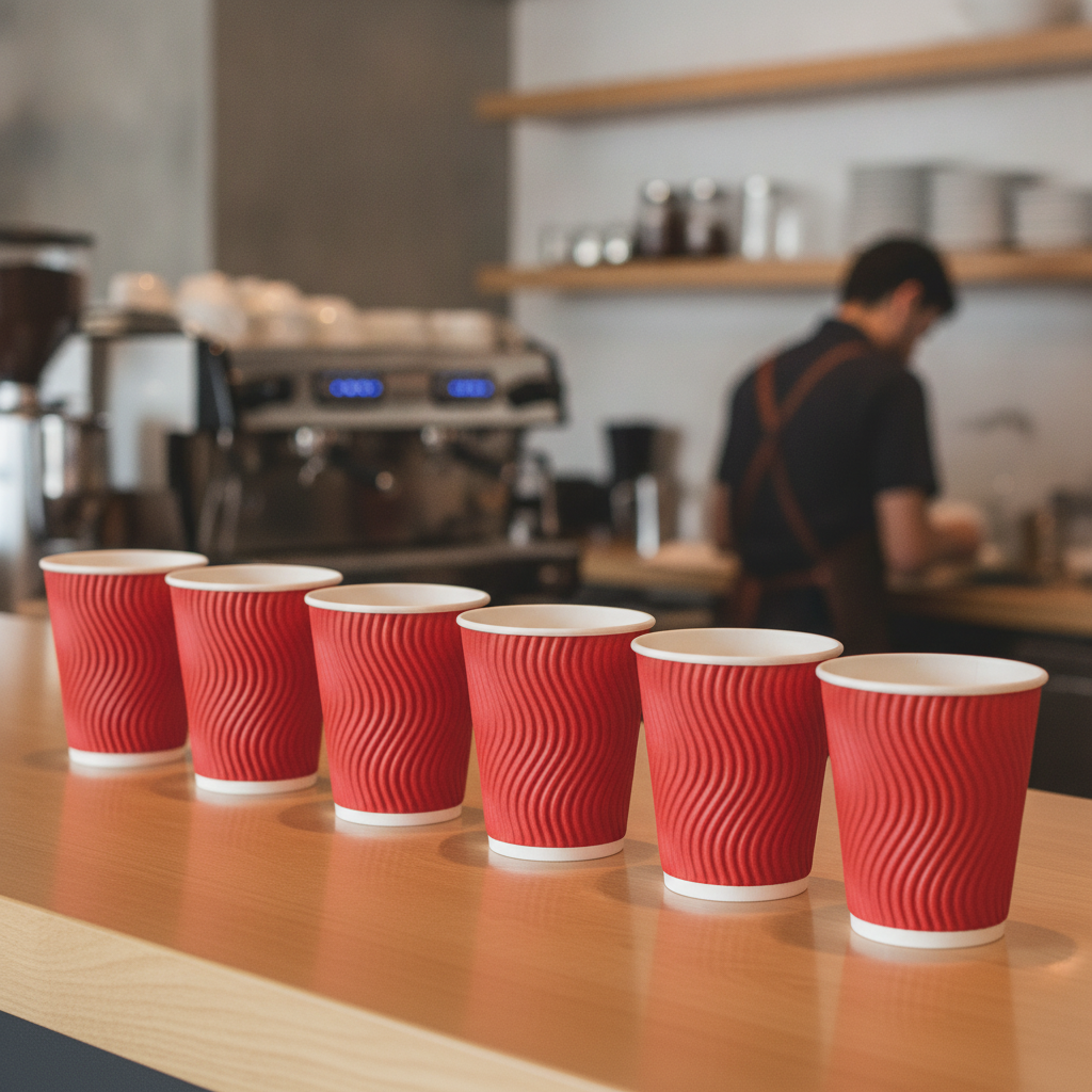 Cardboard Ripple Wall Coffee Cups 225ml for Takeaway Services (Pack of 25)