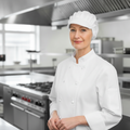 Lightweight White Unisex Peak Hat for Food Service