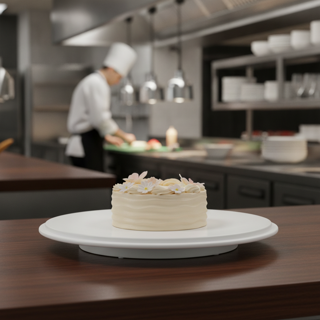 Melamine White Cake Platter 310mm for Cake Displays