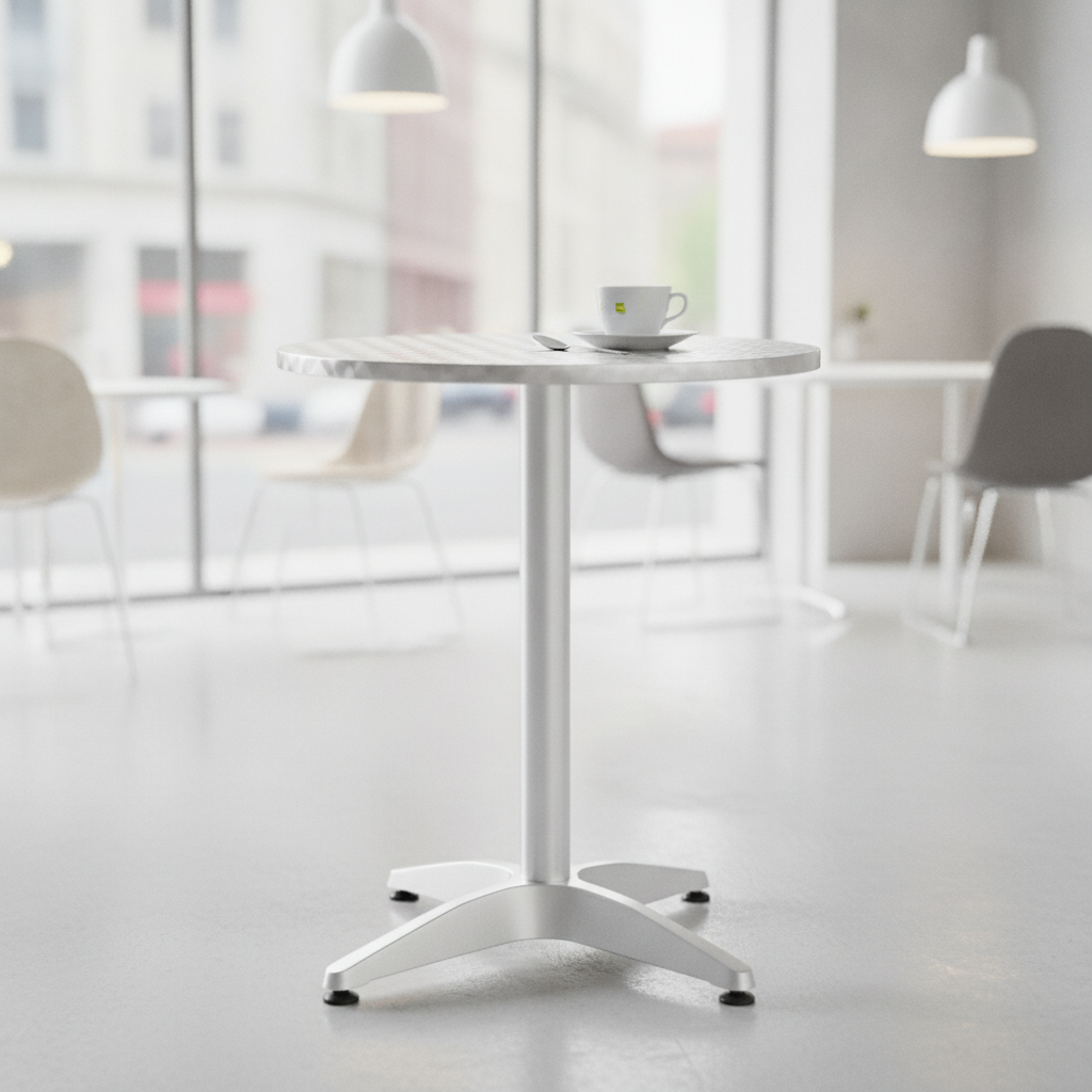 Stainless Steel and Aluminium Round Bistro Table 800mm for Indoor & Outdoor Use