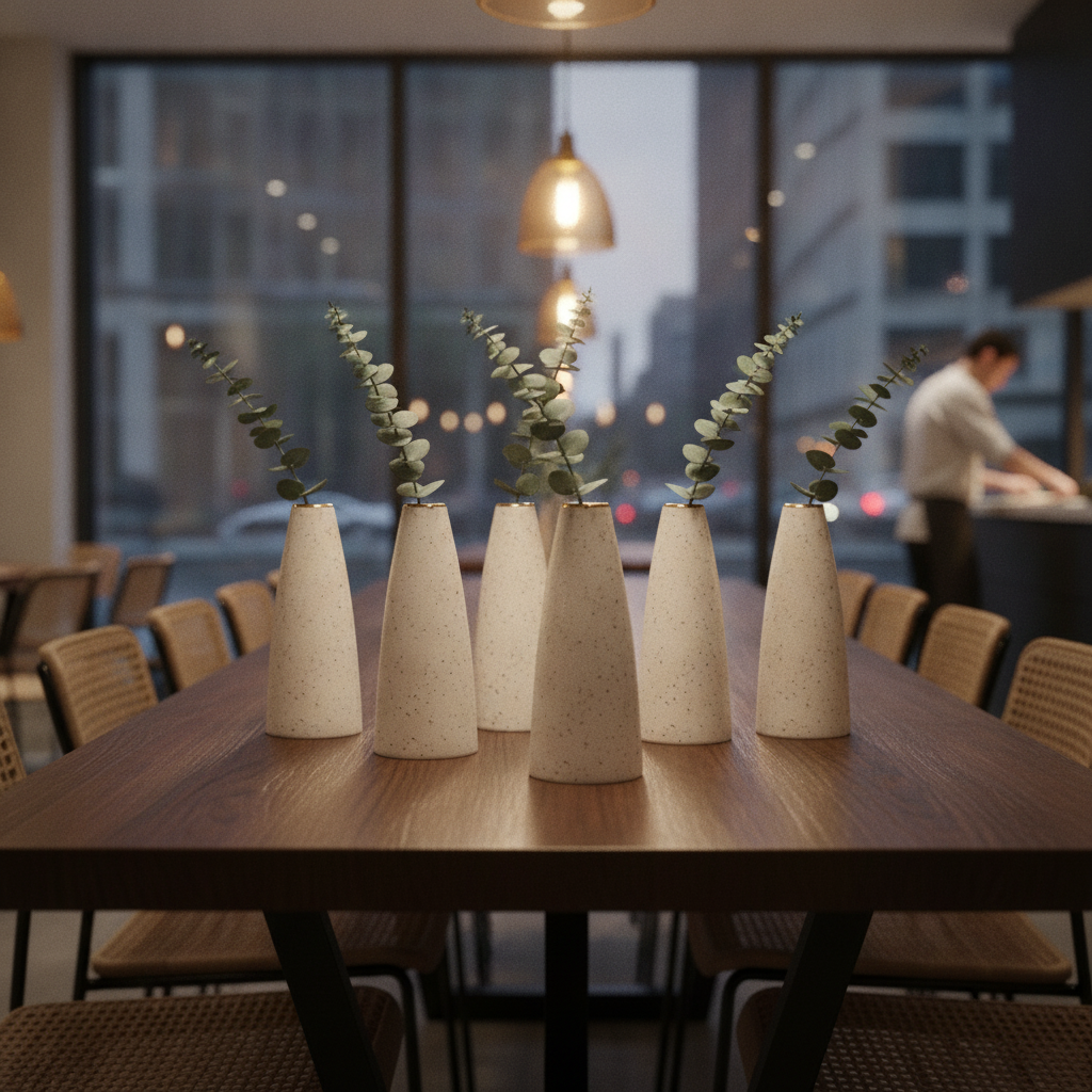 Super Vitrified Ceramic Bud Vases 125mm for Tabletop Decor (Pack of 6)