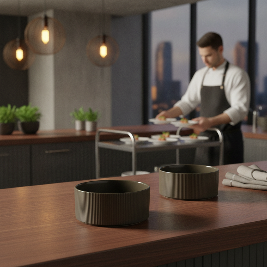 Porcelain Bowl Brown 2.5L for Catering & Hospitality