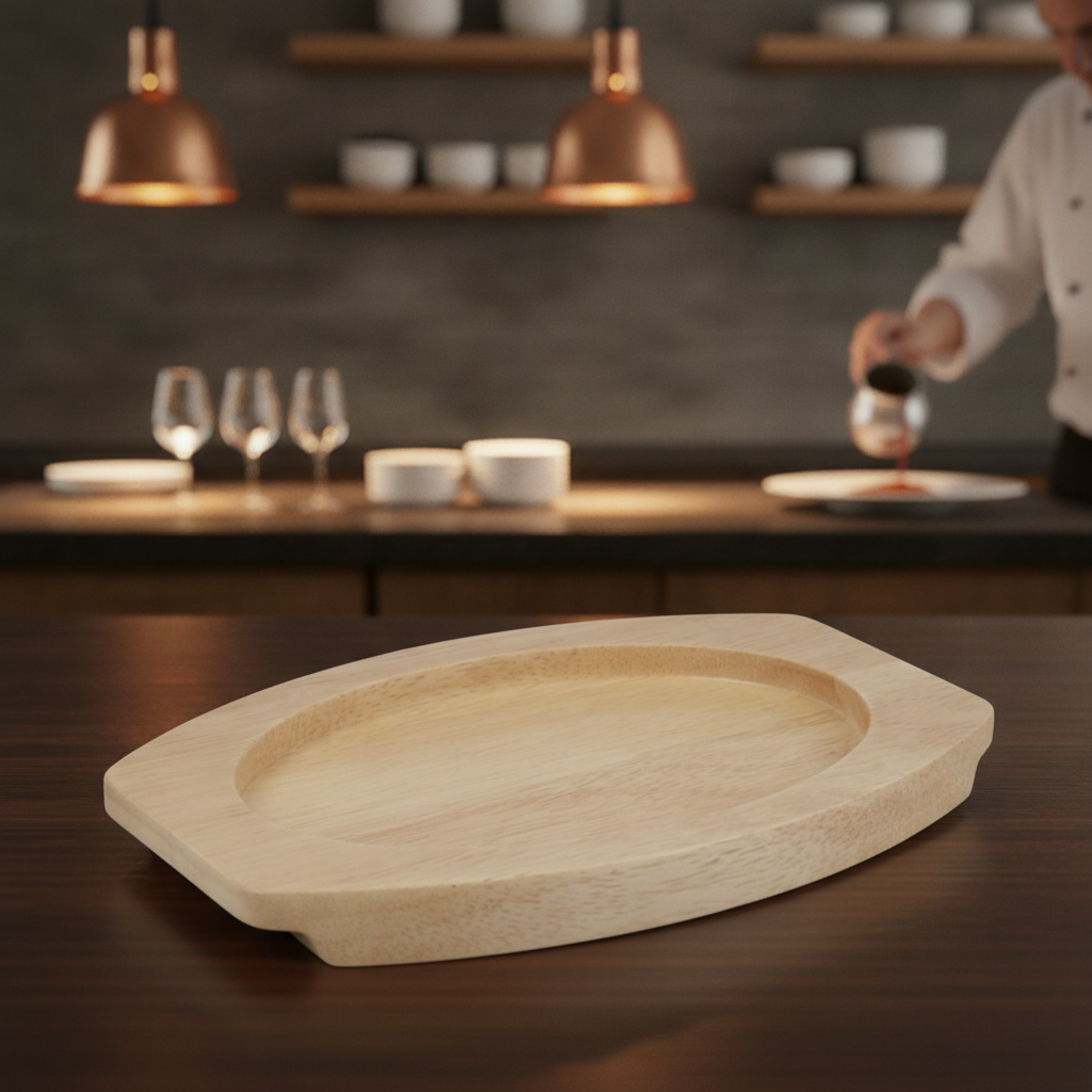 Hevea Wooden Serving Board 230x135mm for Table Service