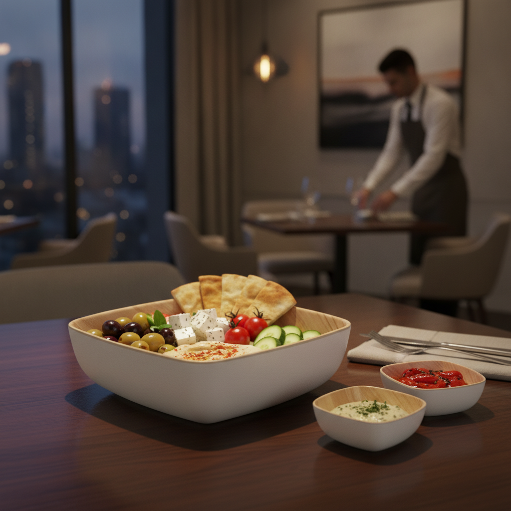 Melamine Square Bowl 165mm for Sharing Platters