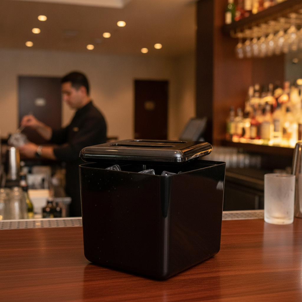 Plastic Insulated Square Ice Bucket 6L for Restaurants