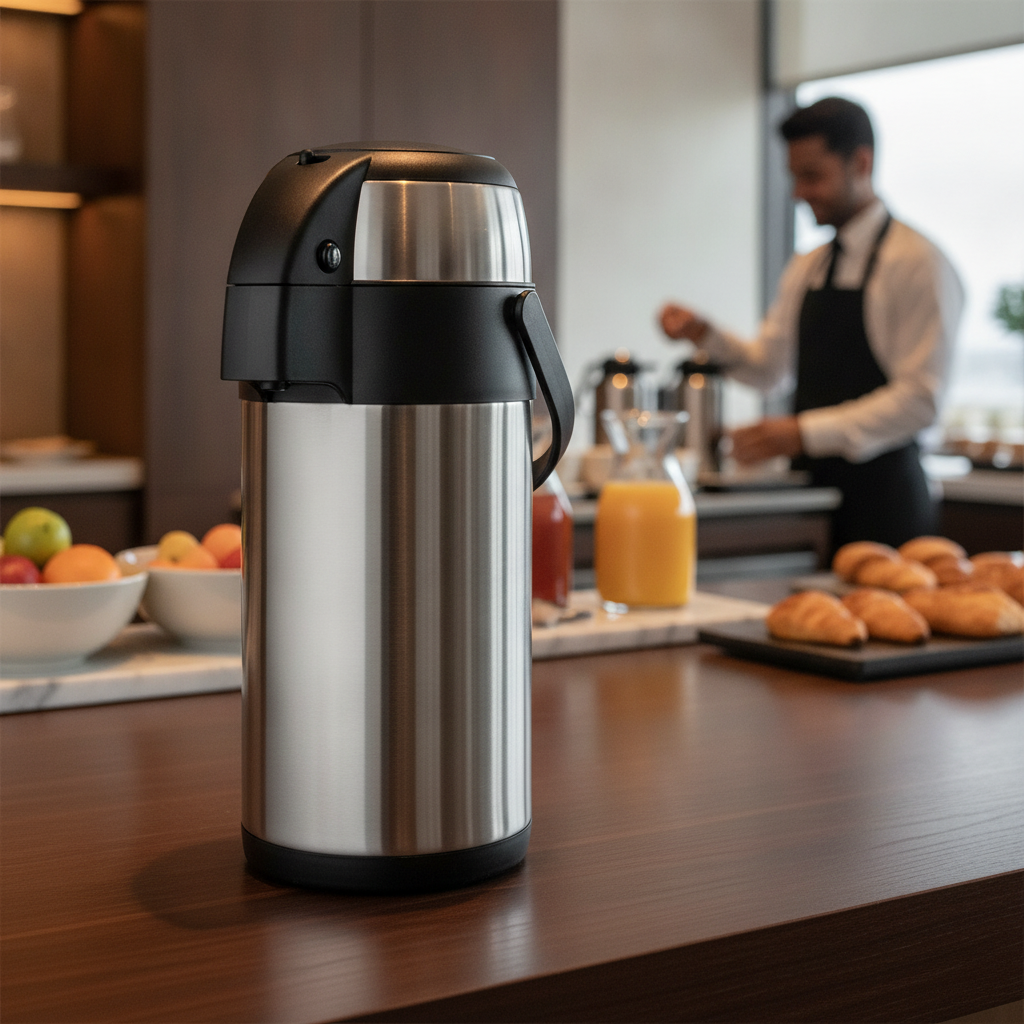 Stainless Steel Pump Action Airpot 3L for Self-Service Stations