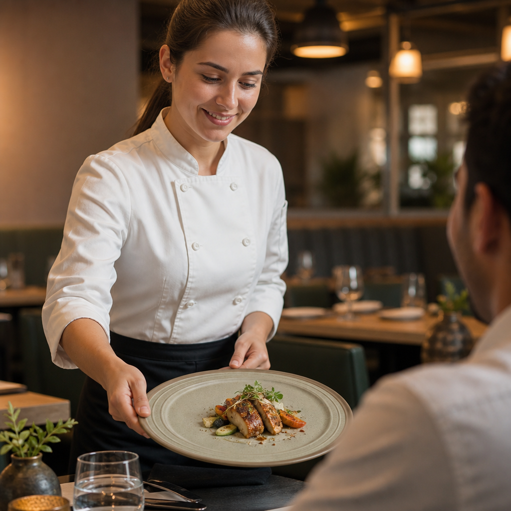Rimmed Plates 280mm Vitrified Stoneware for Hospitality Use (Pack of 6)