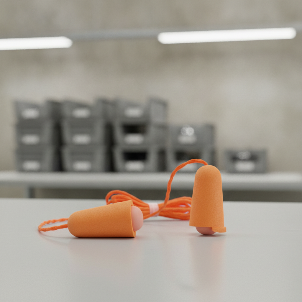 Polyurethane Corded Foam Earplugs SNR37 for Noisy Environments (Pack of 100)