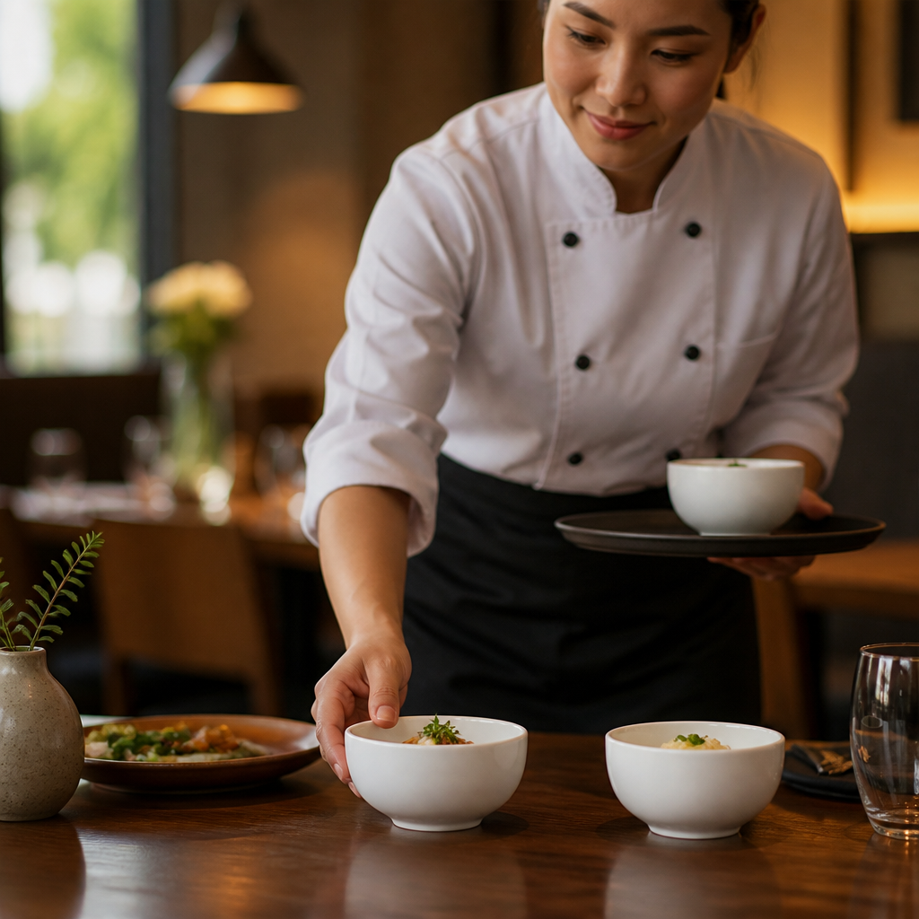 Bowls 110mm White Stoneware for Casual Dining (Pack of 12)