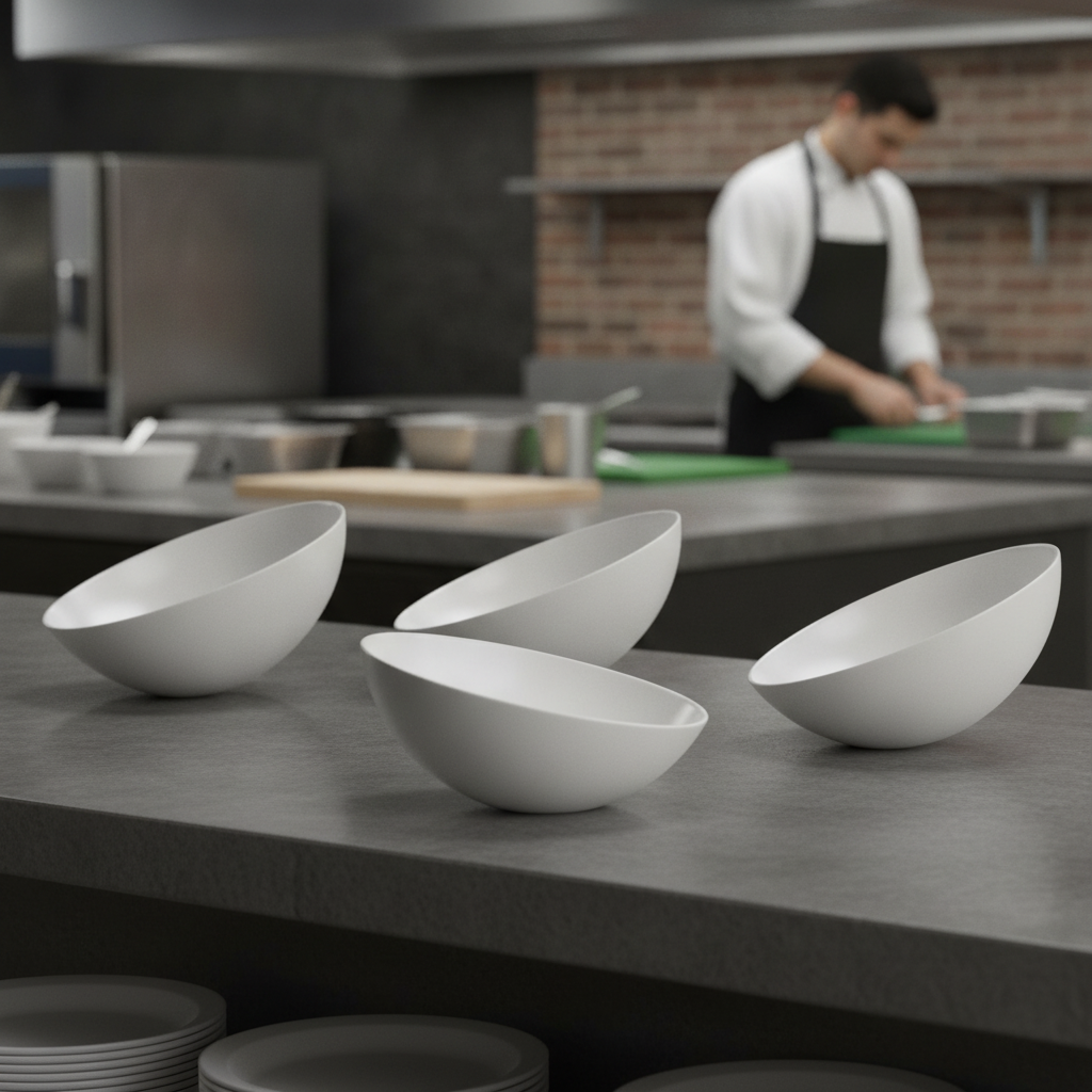 Melamine Tilted Buffet Bowls 1.3L for Catering & Hospitality (Pack of 4)