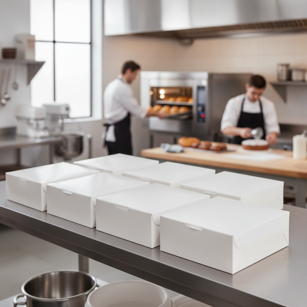 Paperboard Recyclable Cake Box 8x8in for Bakeries (Pack of 250)