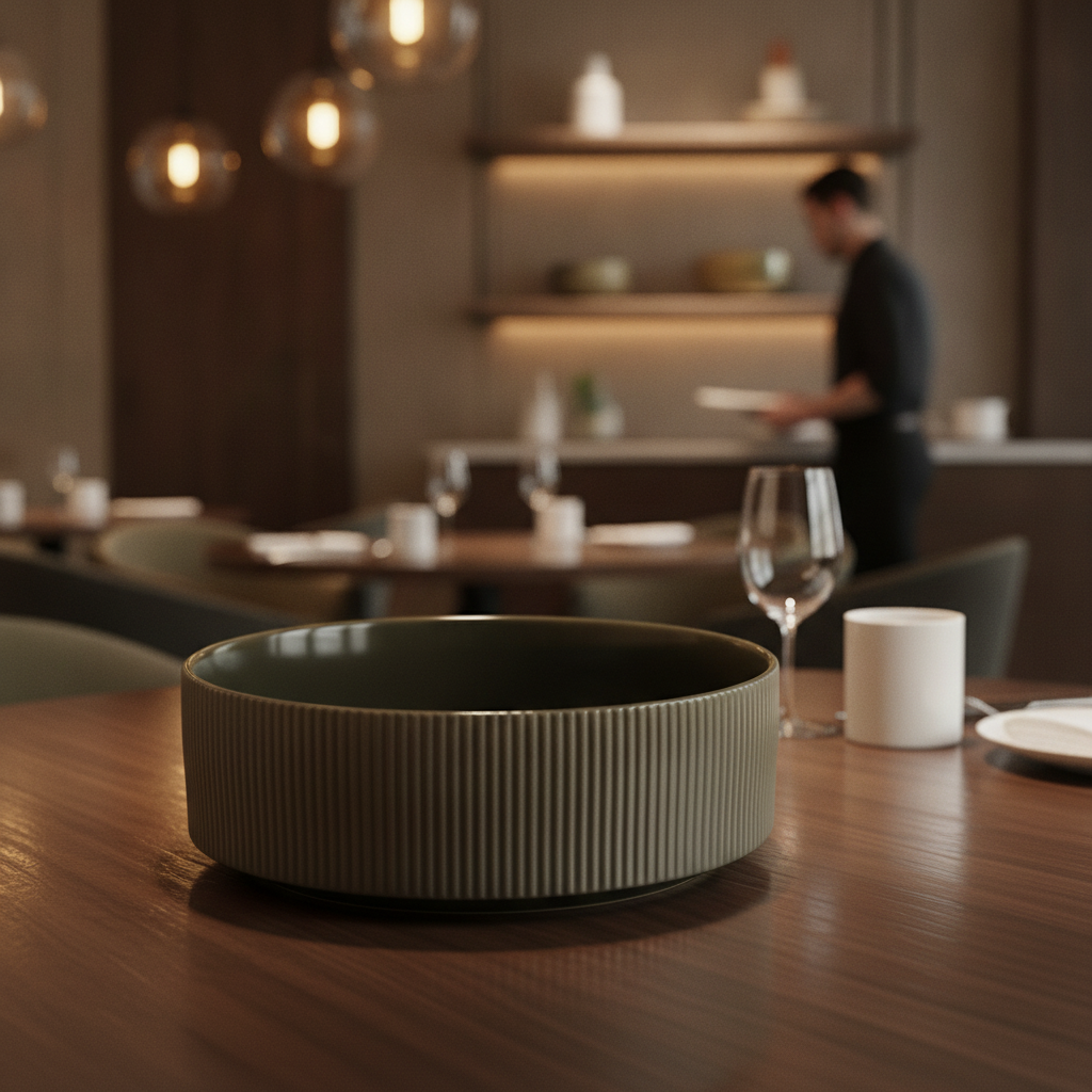 Porcelain Brown Bowl 2.5L for Catering & Hospitality