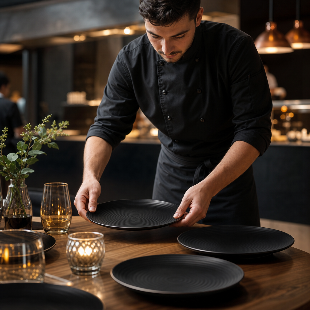 Coupe Plates 228mm Vitrified Stoneware for Dining Tables (Pack of 6)