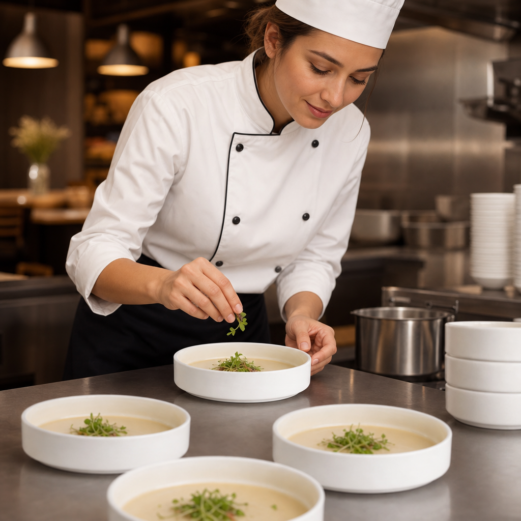 Stacking Bowls 215mm Porcelain for Stylish Table Settings (Pack of 4)