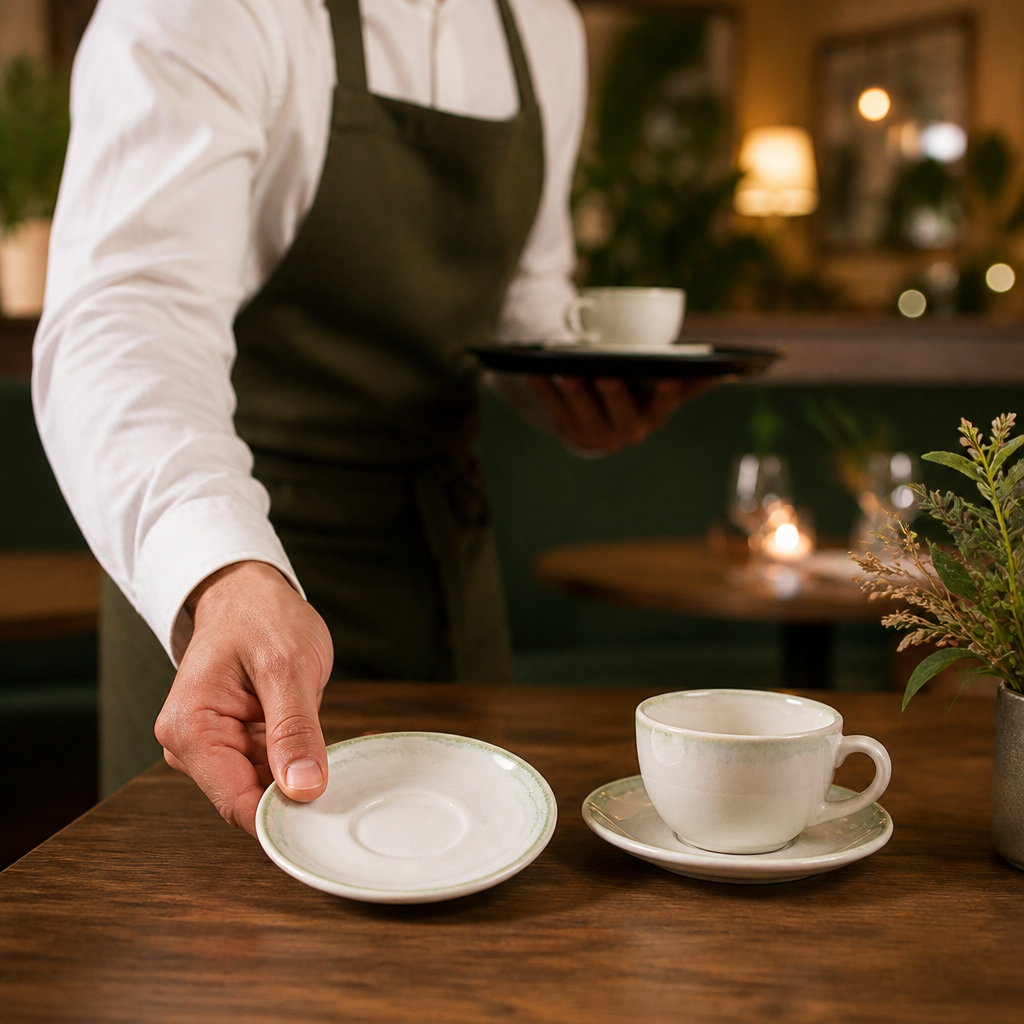 Finest Vitrified Flint Saucers 118mm Ceramic for Professional Use (Pack of 12)