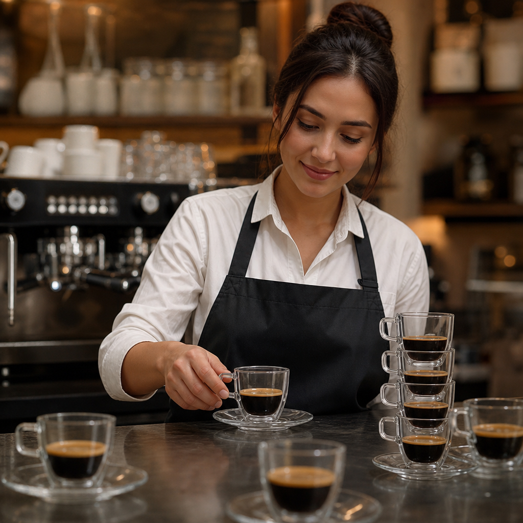 Crystal Glass Stackable Espresso Cups 80ml for Coffee Lovers (Pack of 12)