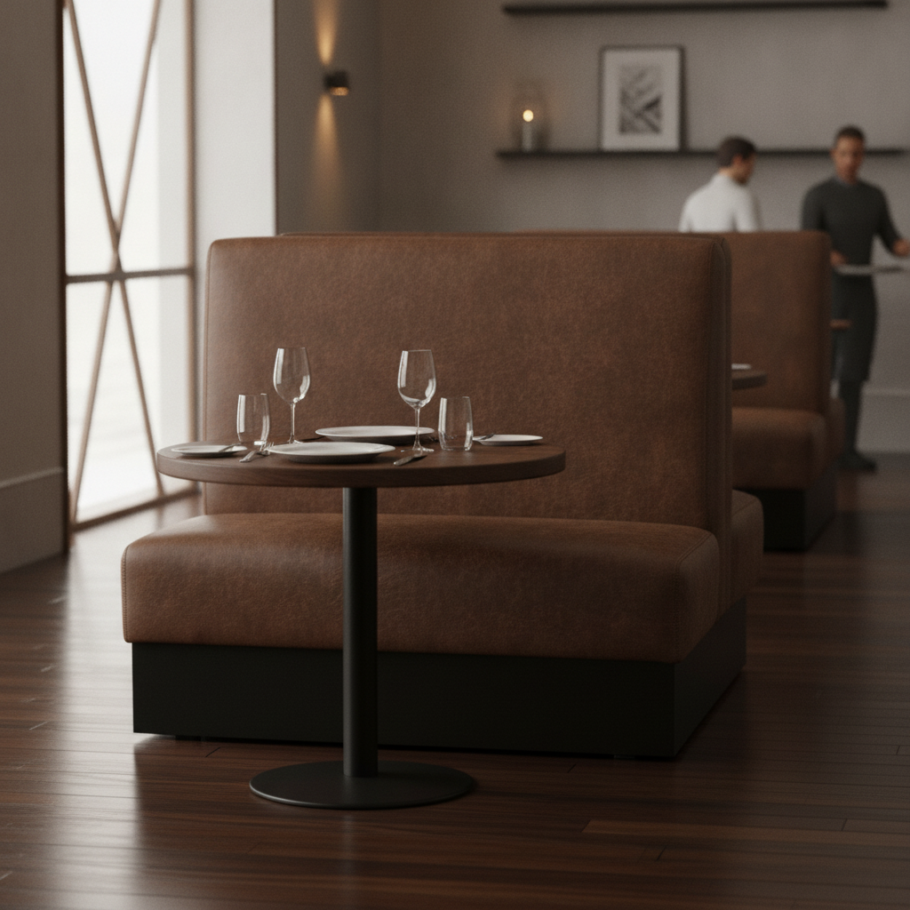 Wooden Double Bench in Brown 1070mm for Intimate Dining Spaces