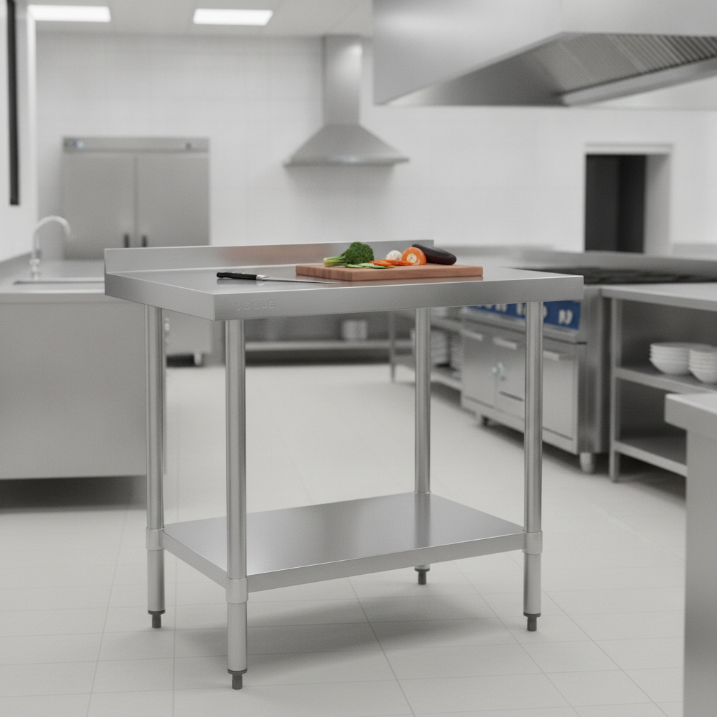 430 Stainless Steel Prep Table 900mm for Kitchen Use