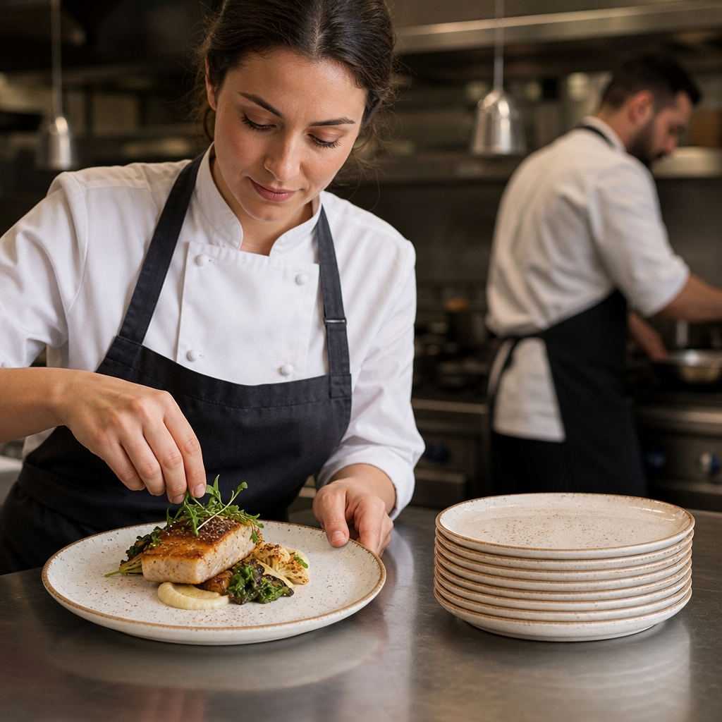 Stack Plates 165mm White Vitrified Ceramic for Hospitality Use (Pack of 12)