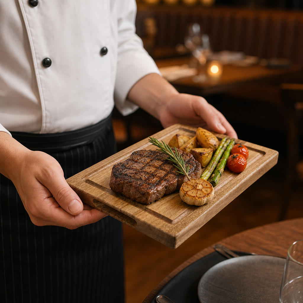 Acacia Wood Small Steak Board for Dining Services