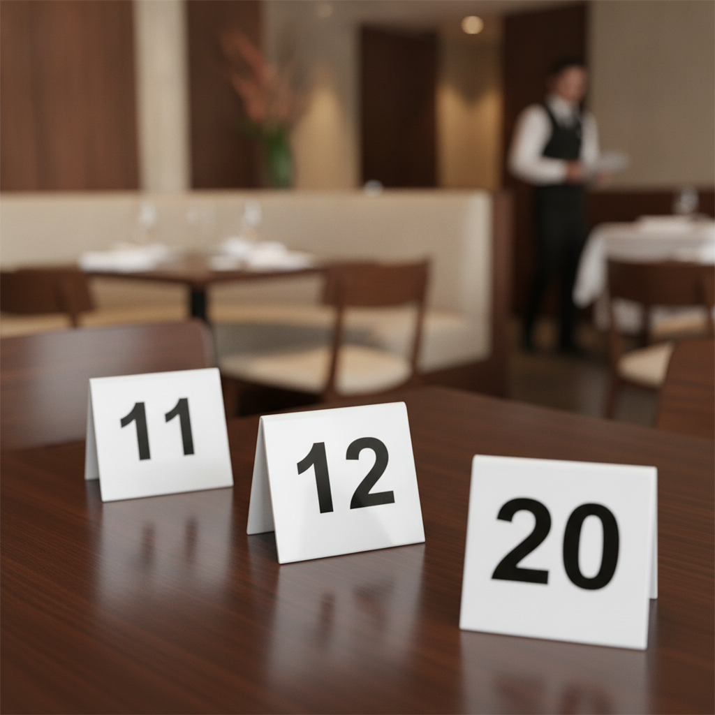 Plastic Table Numbers 11-20 for Efficient Restaurant Use