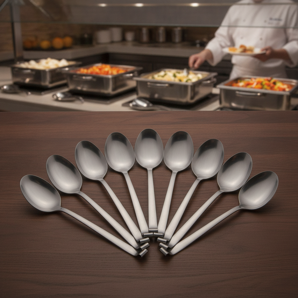 Stainless Steel Serving Spoons 300mm for Buffet Presentation (Pack of 10)