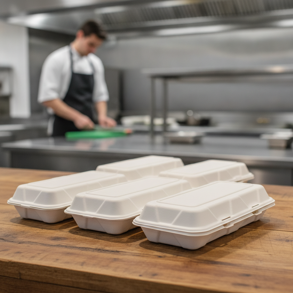 Moulded Fibre Clamshell Takeaway Boxes 12x6" for Food Service (Pack of 250)