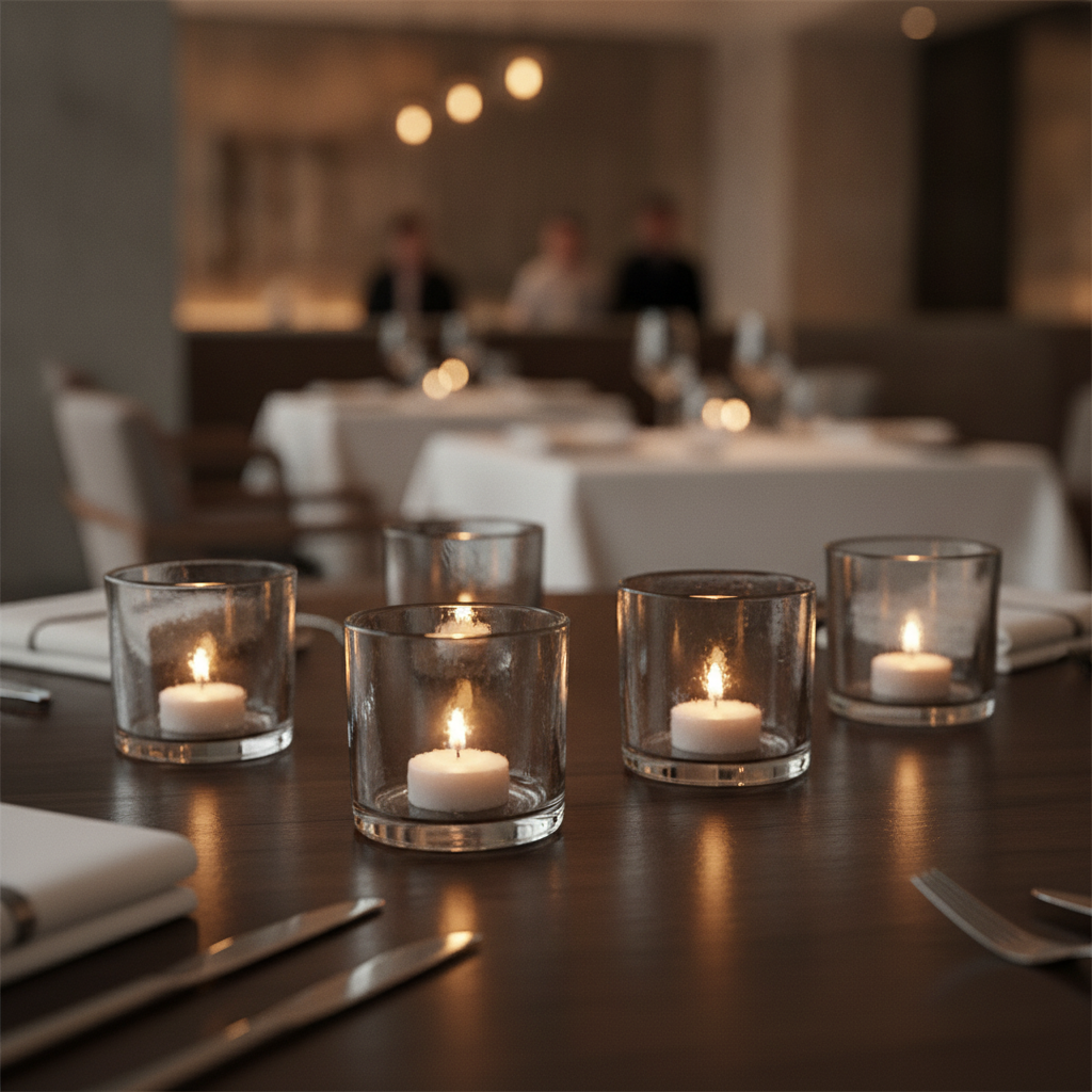 Soda Lime Glass Candle Holders 66mm for Stylish Table Settings (Pack of 48)