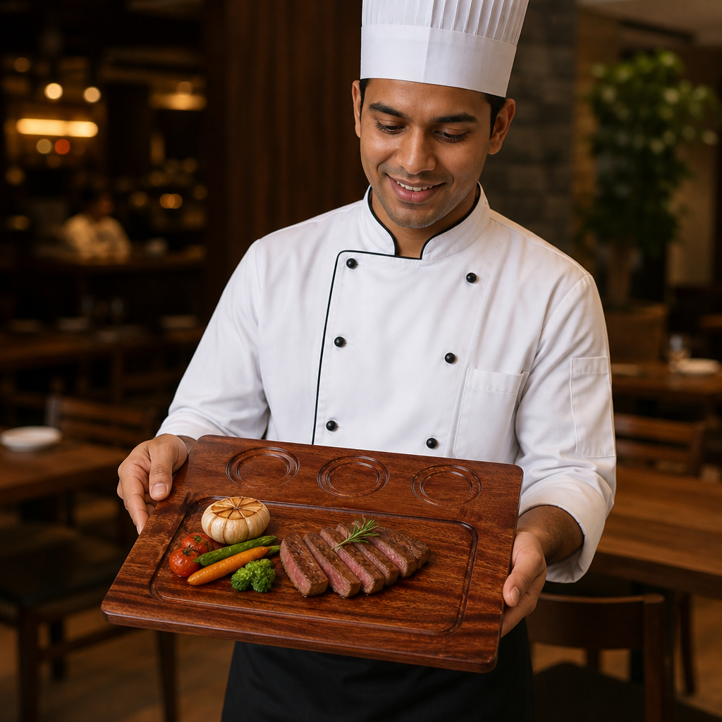 Acacia Wood Square Deli Boards 320mm for Serving (Pack of 4)