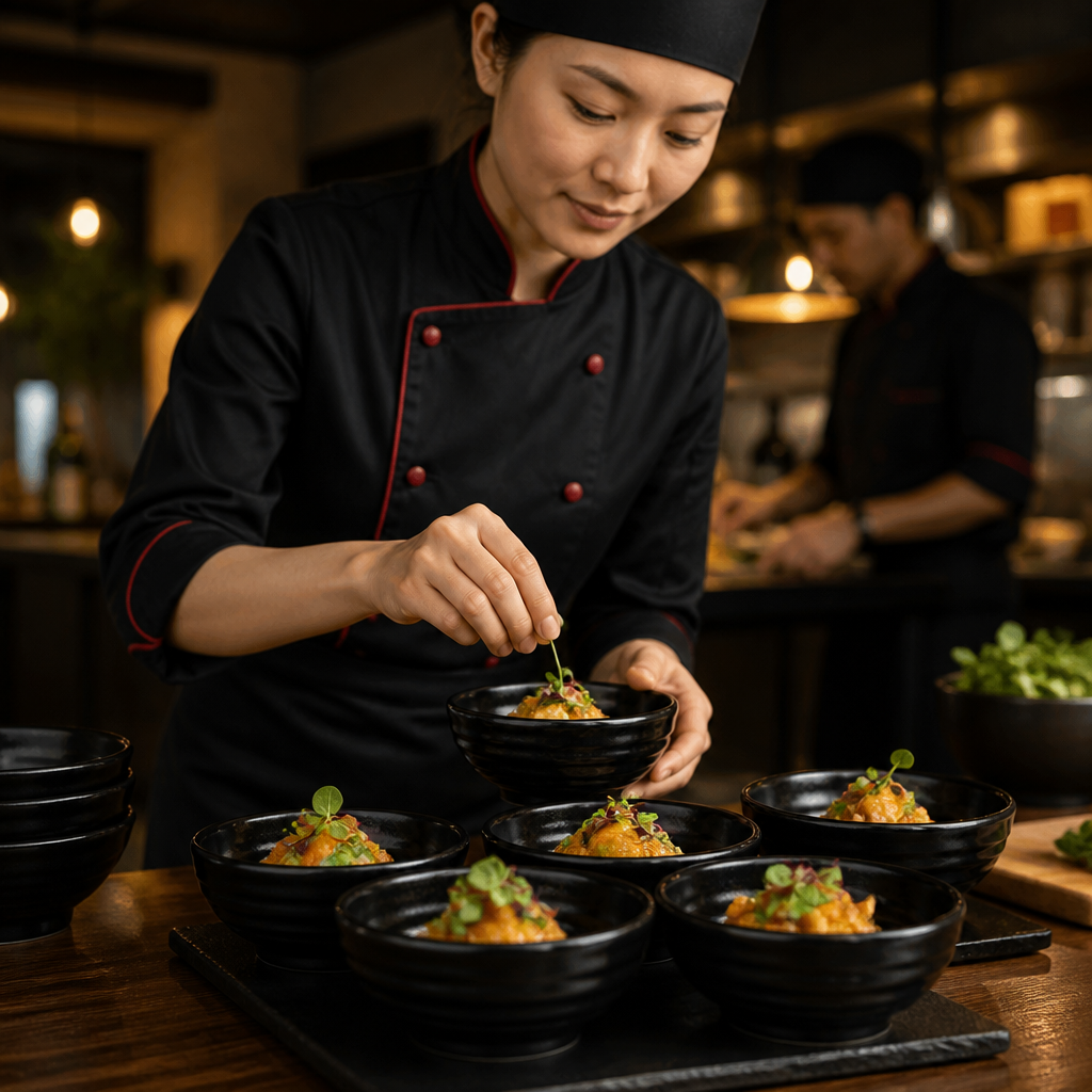 Ripple Snack Bowls 120mm Black Porcelain for Event Dining (Pack of 12)