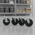 Heavy Duty Black Castors for Shelving Units (Set of 4)