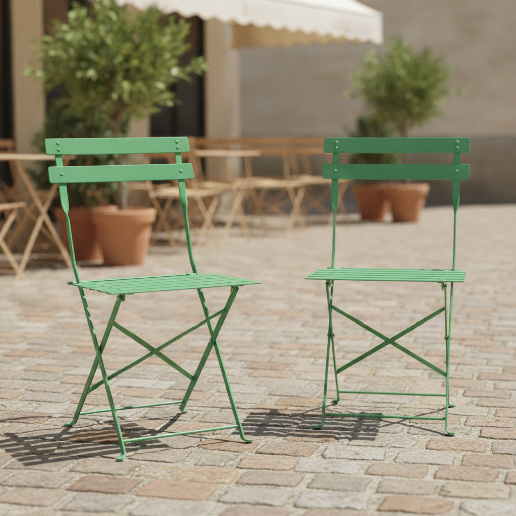 Powder-Coated Steel Folding Chairs 800x387mm for Indoor & Outdoor Use (Pack of 2)