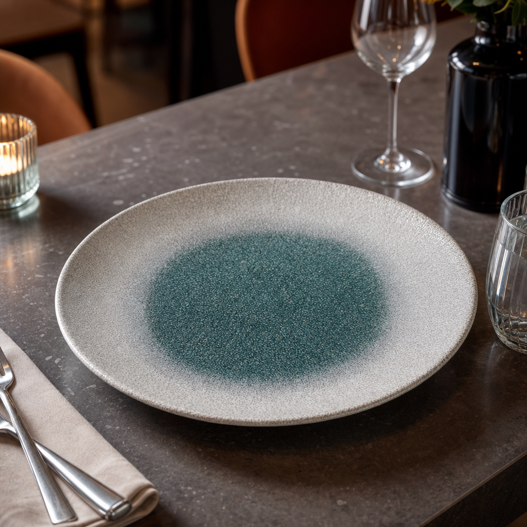 Coupe Plate 286mm Blue Vitrified Ceramic for Hospitality Use (Pack of 12)
