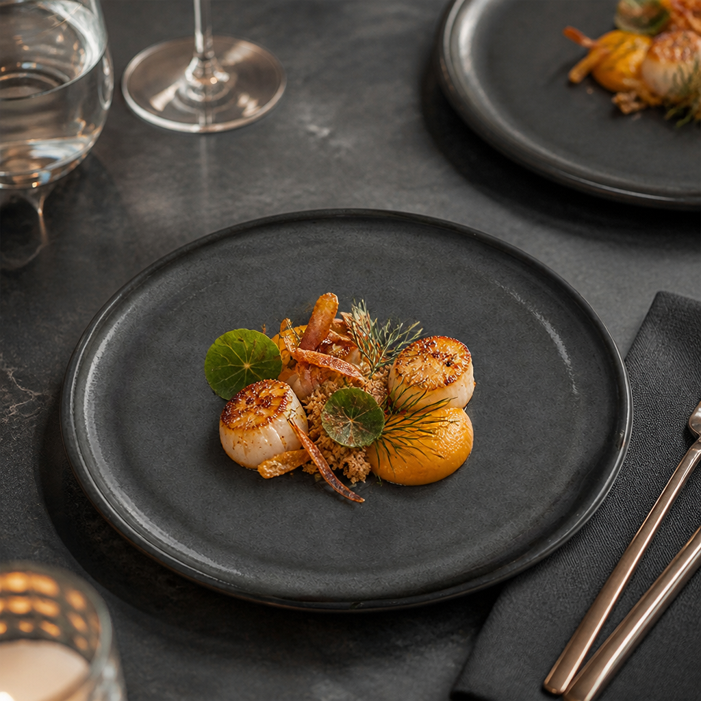 Plates 200mm Grey Vitrified Stoneware for Unique Table Settings (Pack of 24)