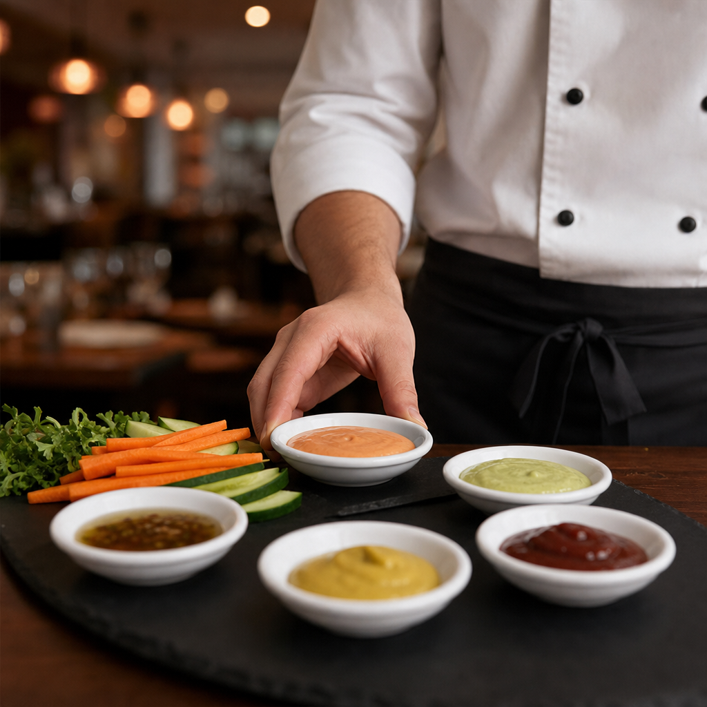 Thick Sauce Dishes 85mm Porcelain for Serving Dips (Pack of 60)