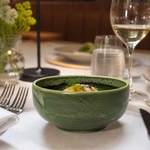 Aurora Vesuvius Burnt Emerald Bowls 135mm for All Course Presentations - Pack of 12