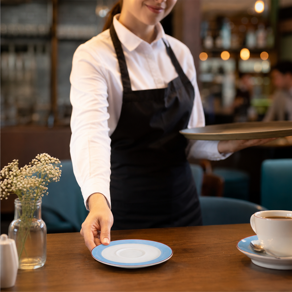 Saucers 145mm Blue Porcelain for Cafés & Restaurants (Pack of 36)