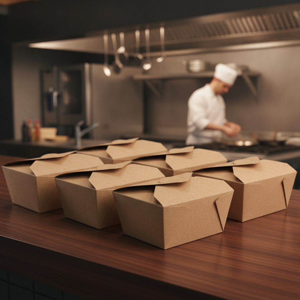 Cardboard Compostable Food Cartons 600ml for Festivals & Catering (Pack of 400)