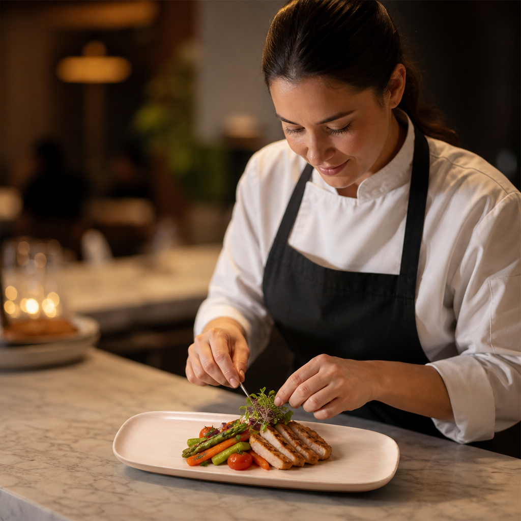 Chef's Oblong Plates x 330 117mm Coral Vitrified Ceramic for Restaurants & Cafés (Pack of 6)