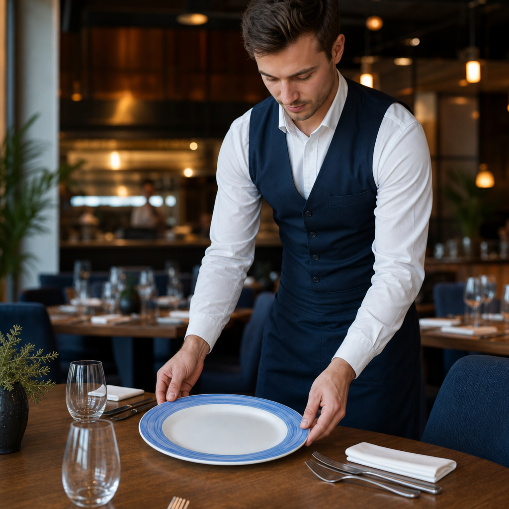 Dinner Plates Coloured Rim 235mm Glass for Healthcare & Catering (Pack of 24)