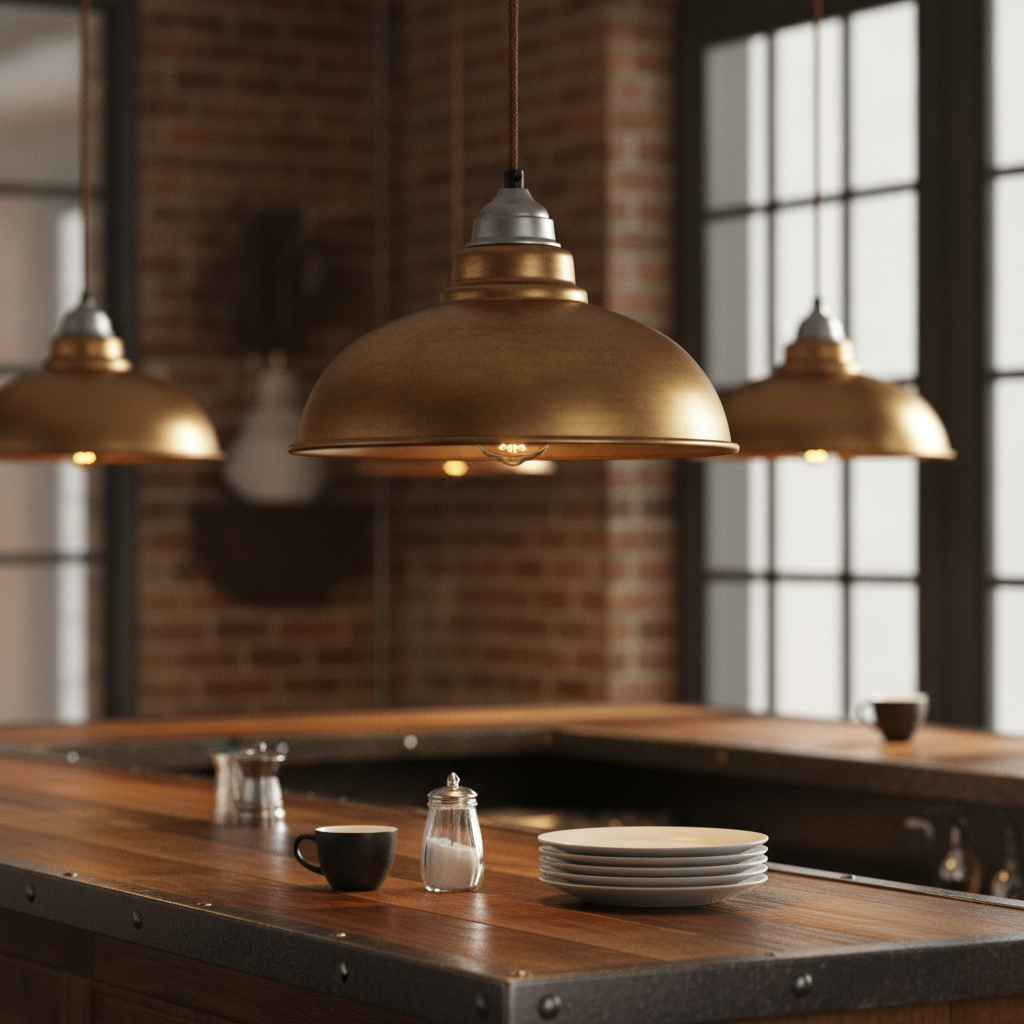 Iron Brass Old Factory Pendant 305mm for Stylish Venues