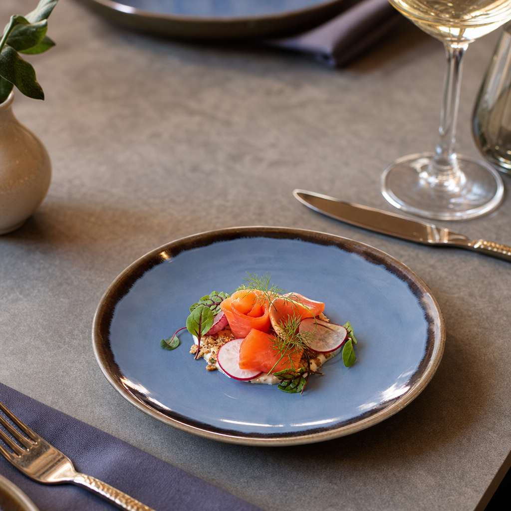 Coupe Plates 165mm Indigo Vitrified Ceramic for Dining Experiences (Pack of 12)