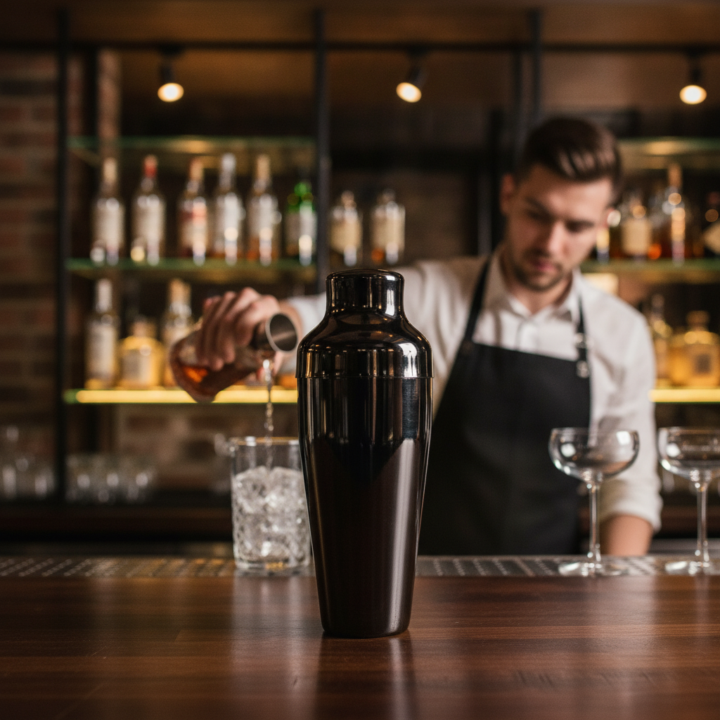 Stainless Steel French Cocktail Shaker 550ml for Modern Bars