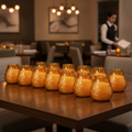 Amber Glass Lowboy Candles 25kg for Relaxed Ambience (Pack of 12)