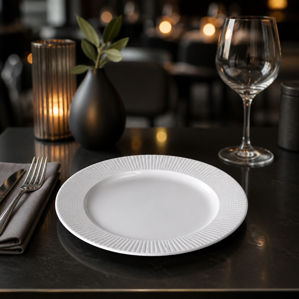 Durable Rim Plates 157.5mm White Porcelain for Restaurants & Cafés (Pack of 36)