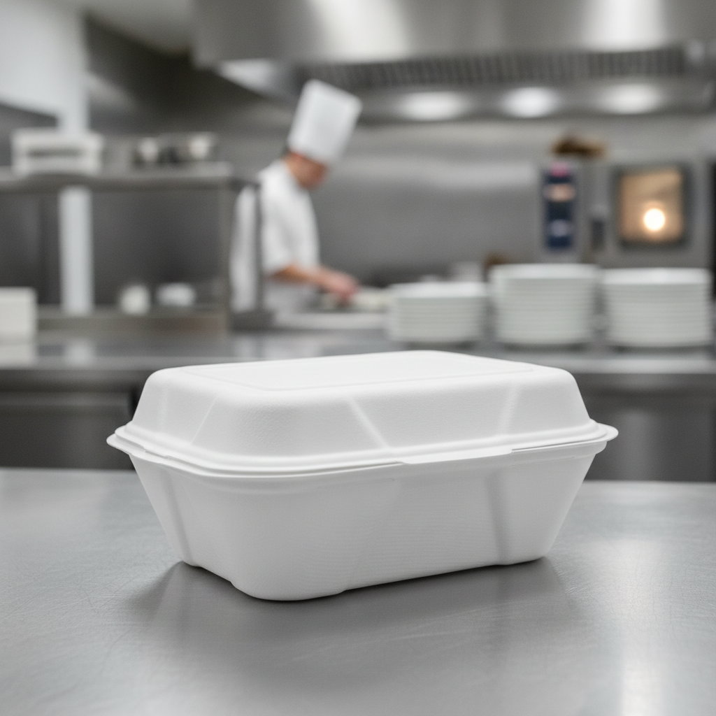 Moulded Fibre Clamshell Takeaway Boxes 7x5" for Catering (Pack of 500)