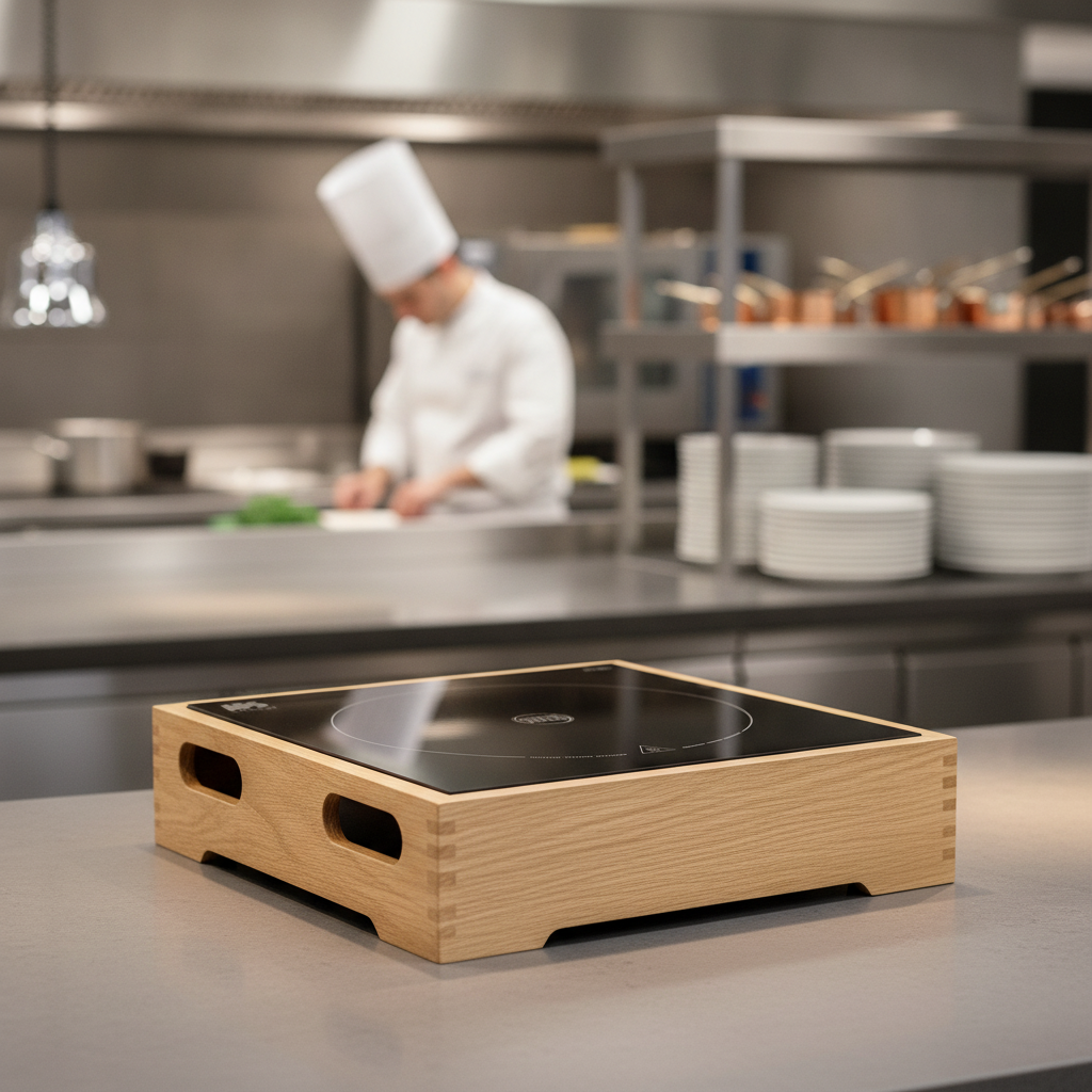 Wood & Glass Induction Station 2000W for Countertop Use