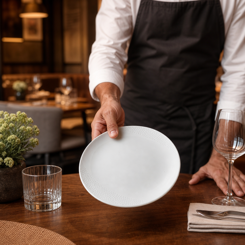 Organic Plates 210mm Vitrified Ceramic for Dining (Pack of 12)