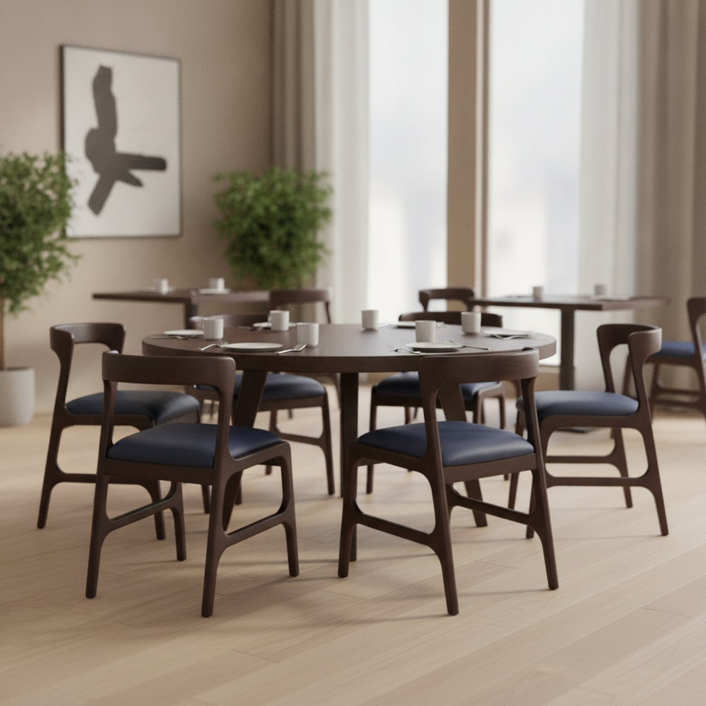 Rubber Wood Dining Chairs in Brown 760x480mm for Elegant Seating (Pack of 6)