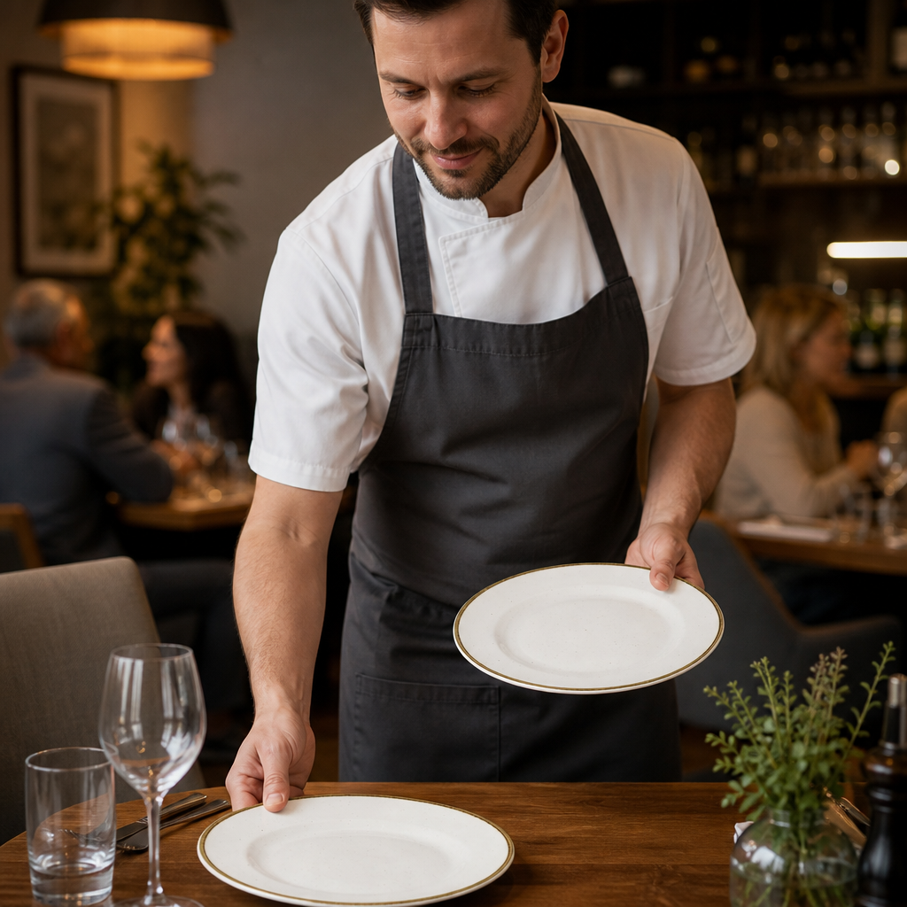 Plates 229mm White Vitrified Ceramic for Hospitality Environments (Pack of 12)